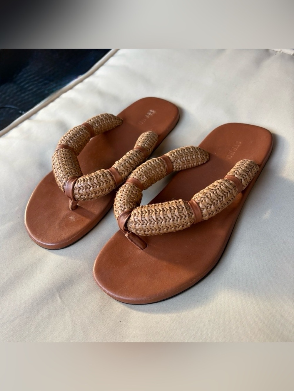 STAUD Woven Strap Brown Women’s Slide Sandals